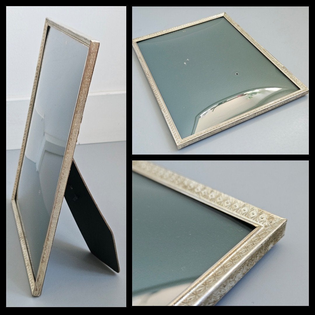 antieke fotolijst met bol glas, 18 x 24 cm., Antiek en Kunst, Ophalen of Verzenden