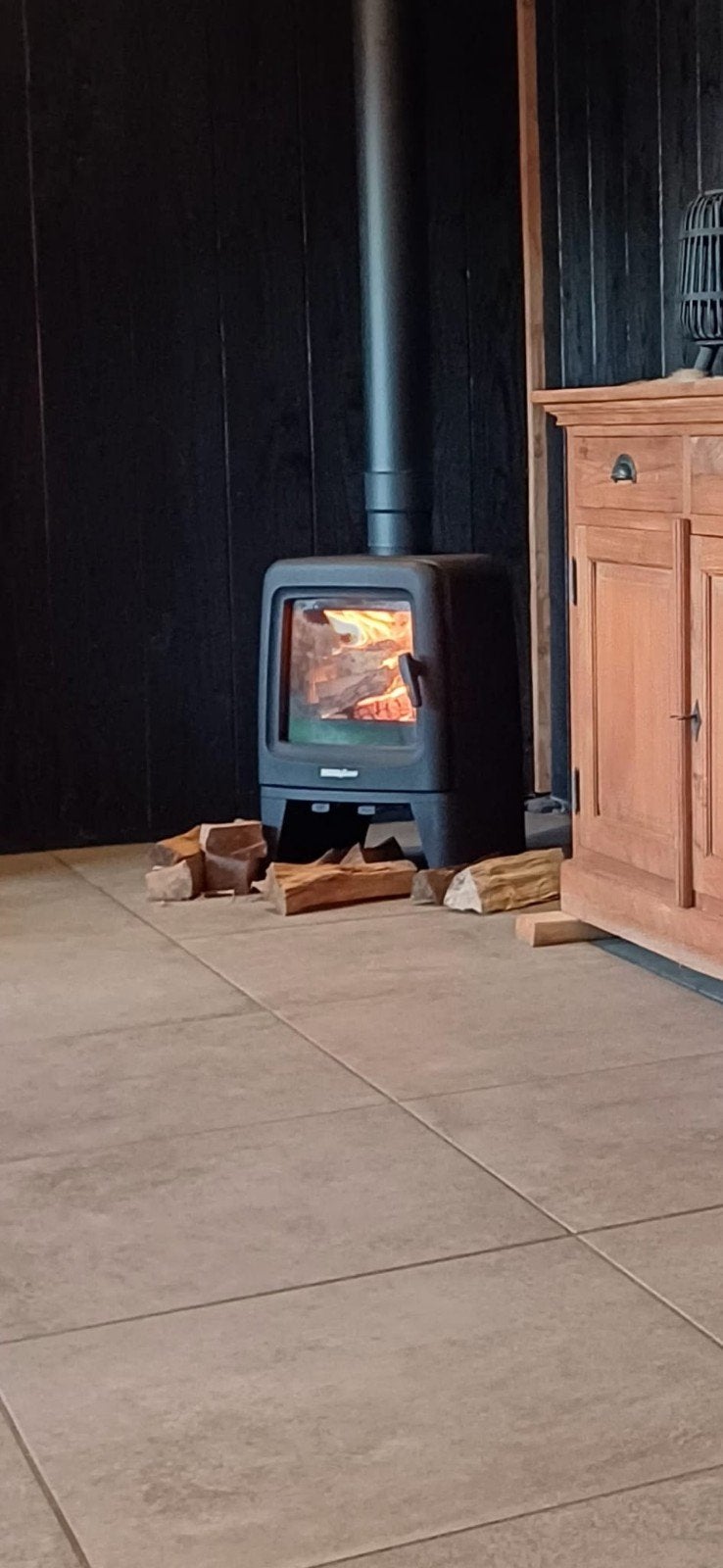 NordFlam Gietijzeren Houtkachel 6 kW - Tuinhuis/Serre, Ophalen, Gebruikt, Hout, Houtkachel