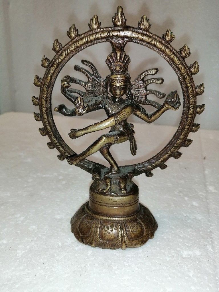 Beeld, Shiva Nataraja en Ganesha - 14cm - Brons, Minder dan 20 cm, Ophalen of Verzenden, Handgemaakt, Beeld