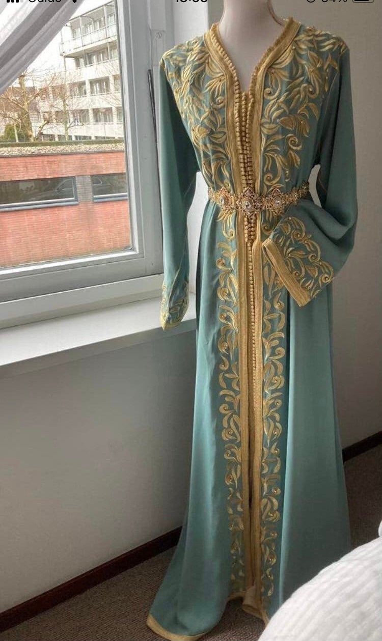 Takchita marokkaanse jurk, Kleding | Dames, Maat 38/40 (M), Overige typen, Blauw, Ophalen of Verzenden