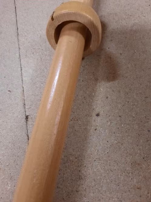 Gordijnroede en ringen, Ophalen, 193 cm, Gebruikt, Hout