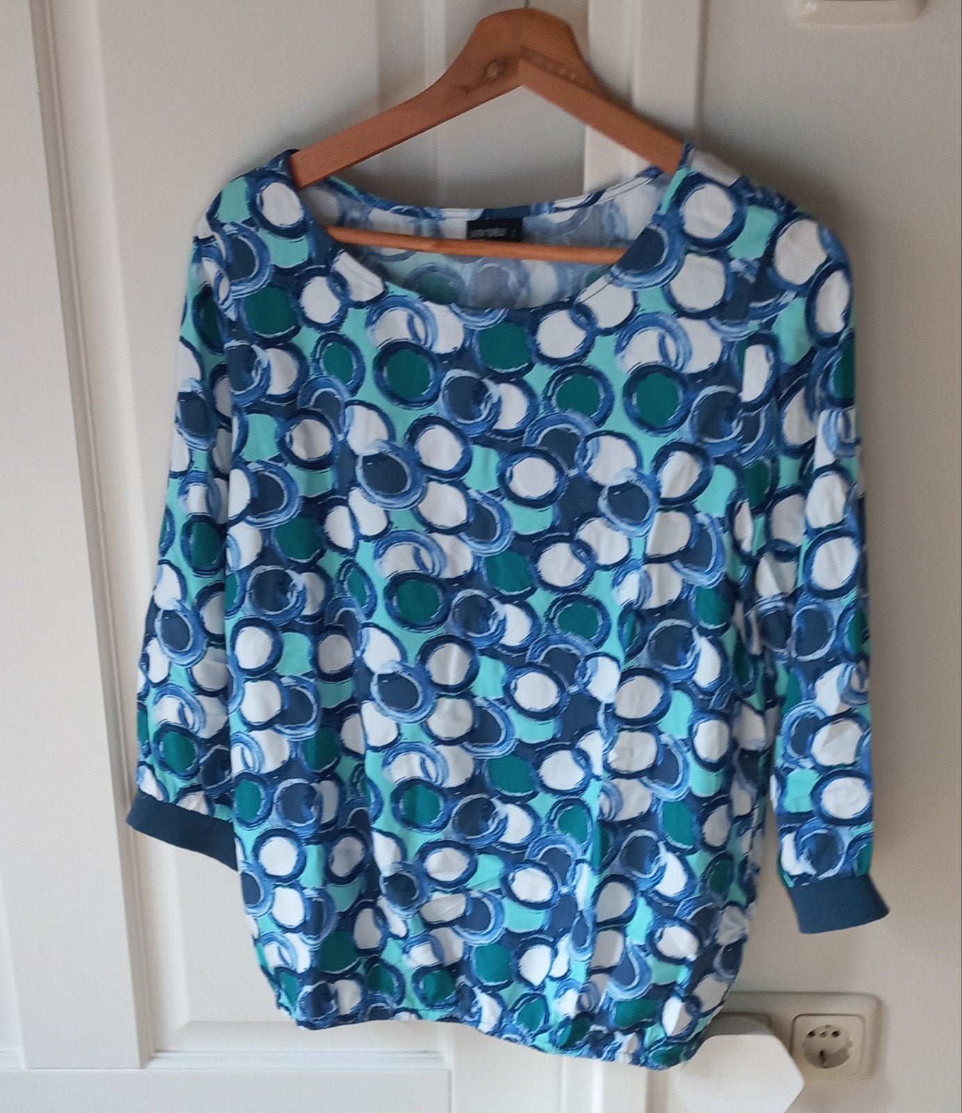 Laura Torelli blouse met cirkelprint - Maat S, Meerkleurig, Ophalen of Verzenden, Korte mouw, Laura Torelli
