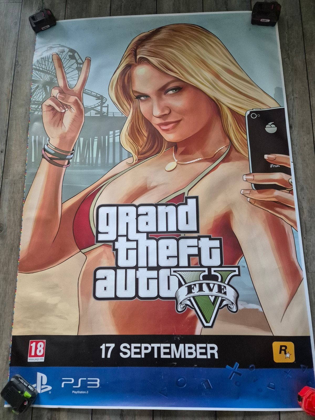 Grand Theft Auto V Promotie Poster (2013) - 174x119 cm, Ophalen, Deurposter of groter, Reclame, Rechthoekig Staand