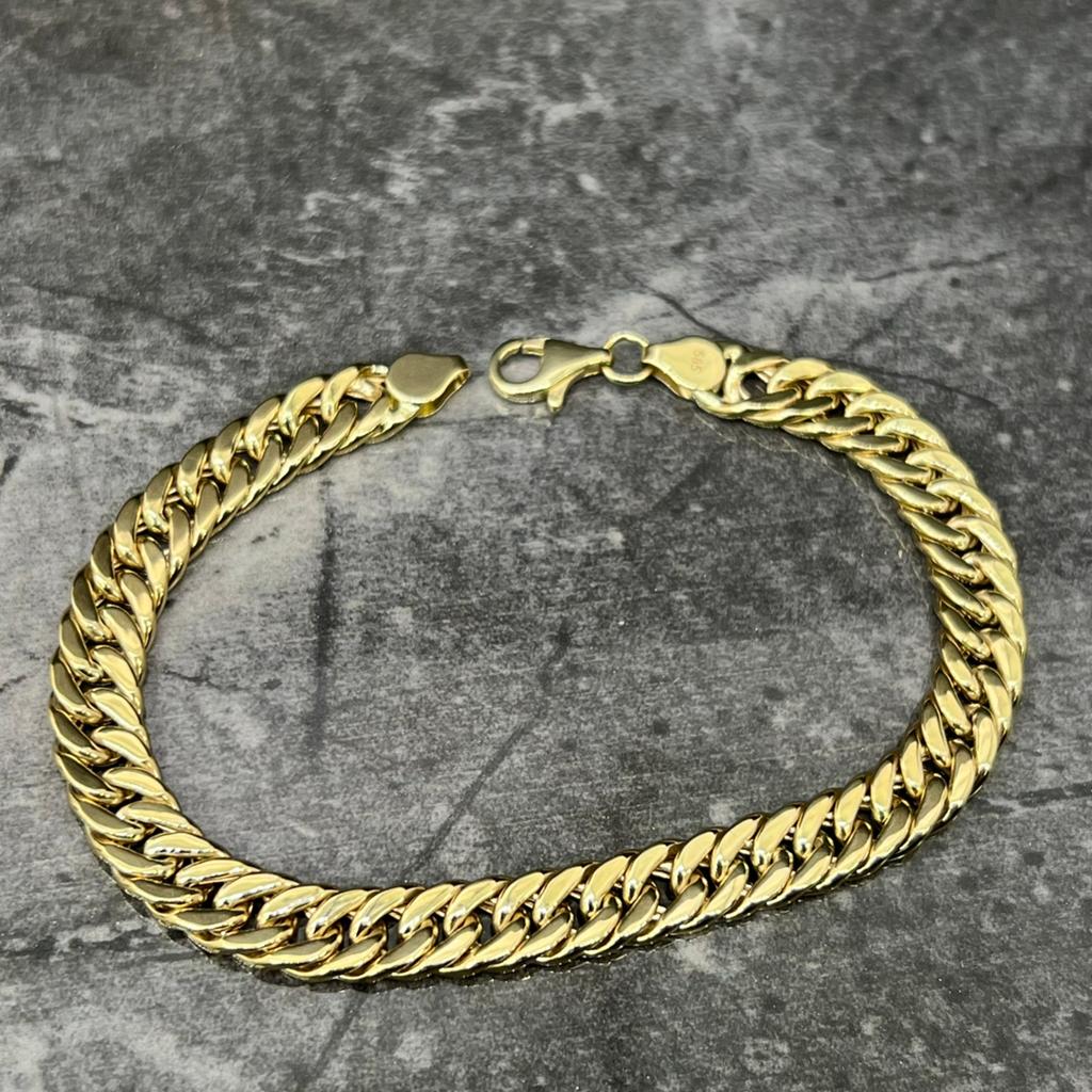 14 karaat gouden armband cuban gourmet schakel, Ophalen of Verzenden, Nieuw, Goud