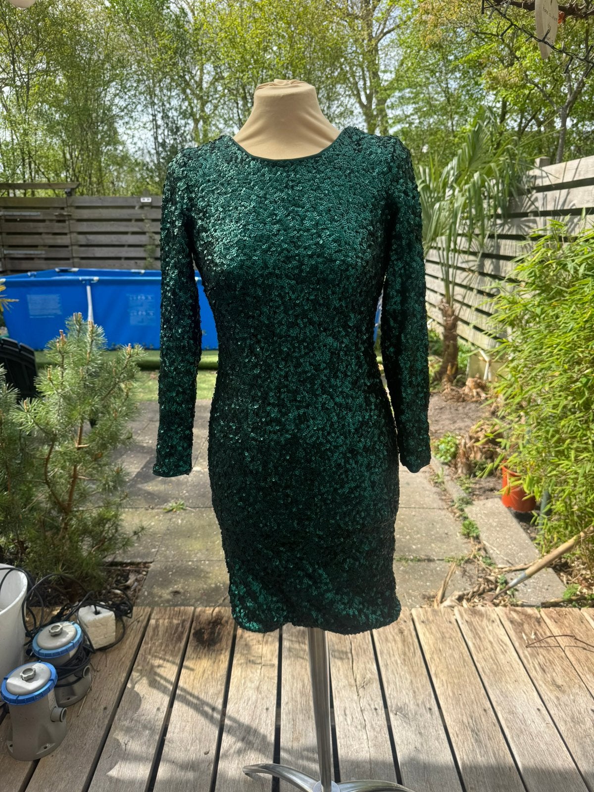 Feest glitterjurk H&M maat 36, Ophalen of Verzenden, Zo goed als nieuw, Maat 38/40 (M), Boven de knie