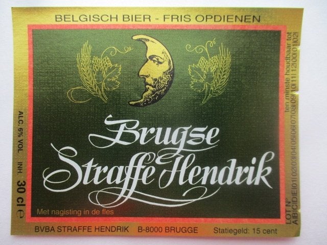 bieretiket Belgie 10-7 (E27) liefmans, Verzamelen, Ophalen of Verzenden, Gebruikt, Overige typen, Overige merken