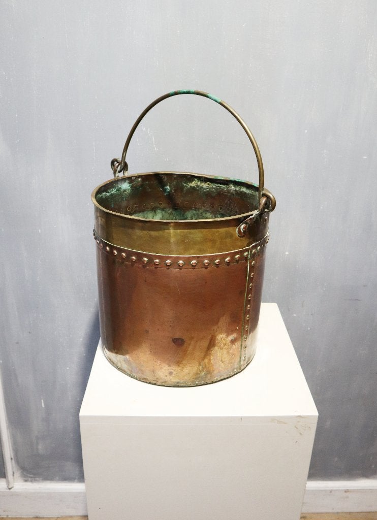 Antieke koperen nagelemmer, blokkenbak, Ophalen of Verzenden, Koper