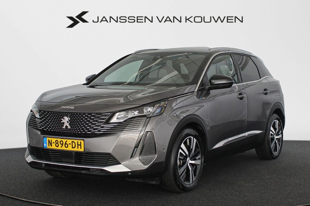 Peugeot 3008 1.6 HYbrid 225 GT Panoramadak Adaptieve cruise, Bedrijf, Grijs, Hybride Elektrisch/Benzine, 13 kWh