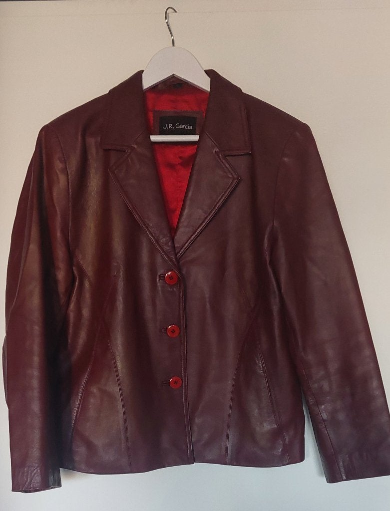 Dames leren blazer, Maat 42/44 (L), Ophalen of Verzenden, Zo goed als nieuw, Jasje