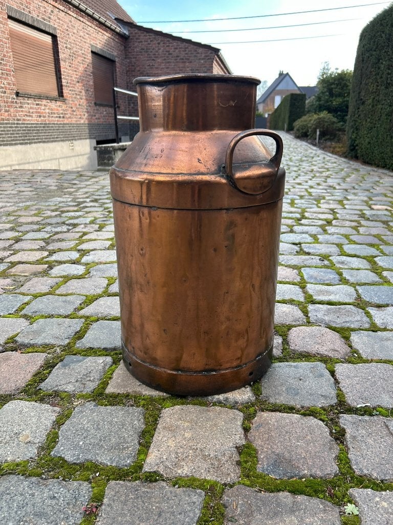 Antieke / vintage koperen melkbus met stempel, Ophalen, Koper
