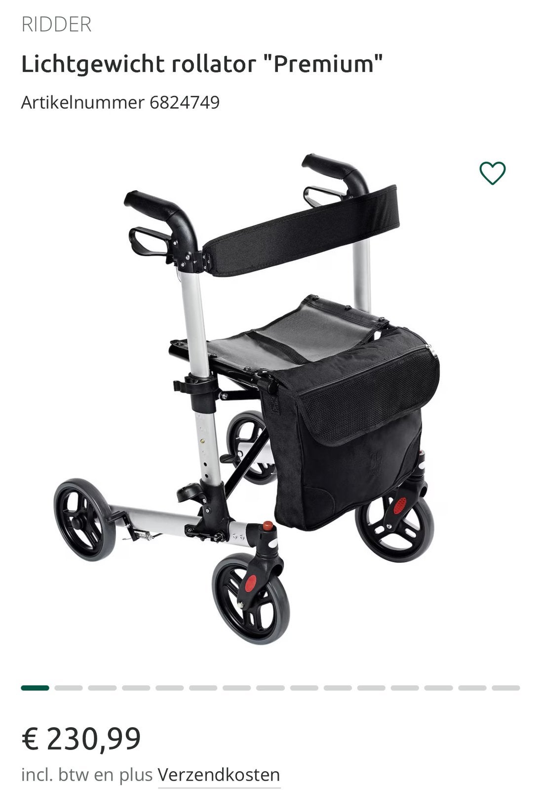 Dubbel opvouwbare rollator, Ophalen of Verzenden, Zo goed als nieuw