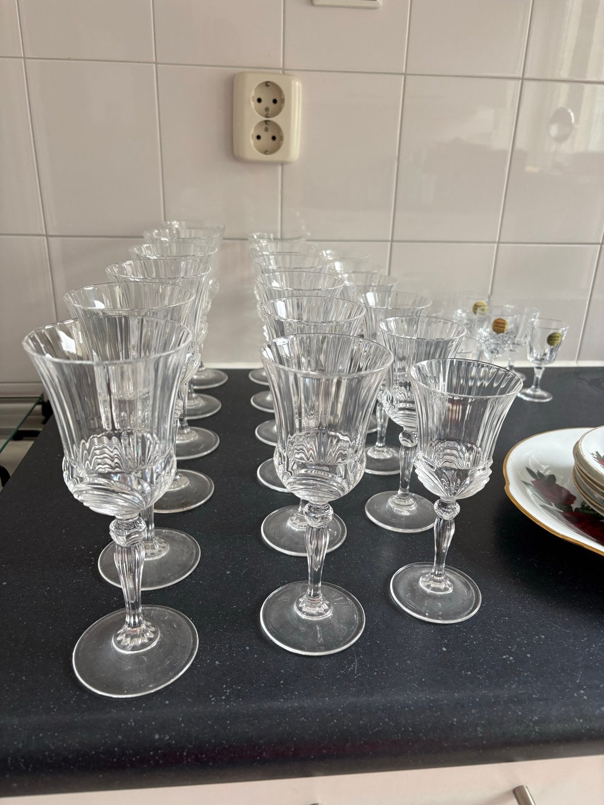 Diverse kristallen glazen en schalen set, Ophalen of Verzenden