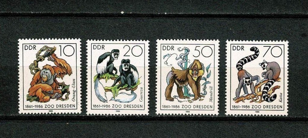 Aap / Apen / Aapjes : op serie DDR postfris, Verzenden, Postfris, Dier of Natuur