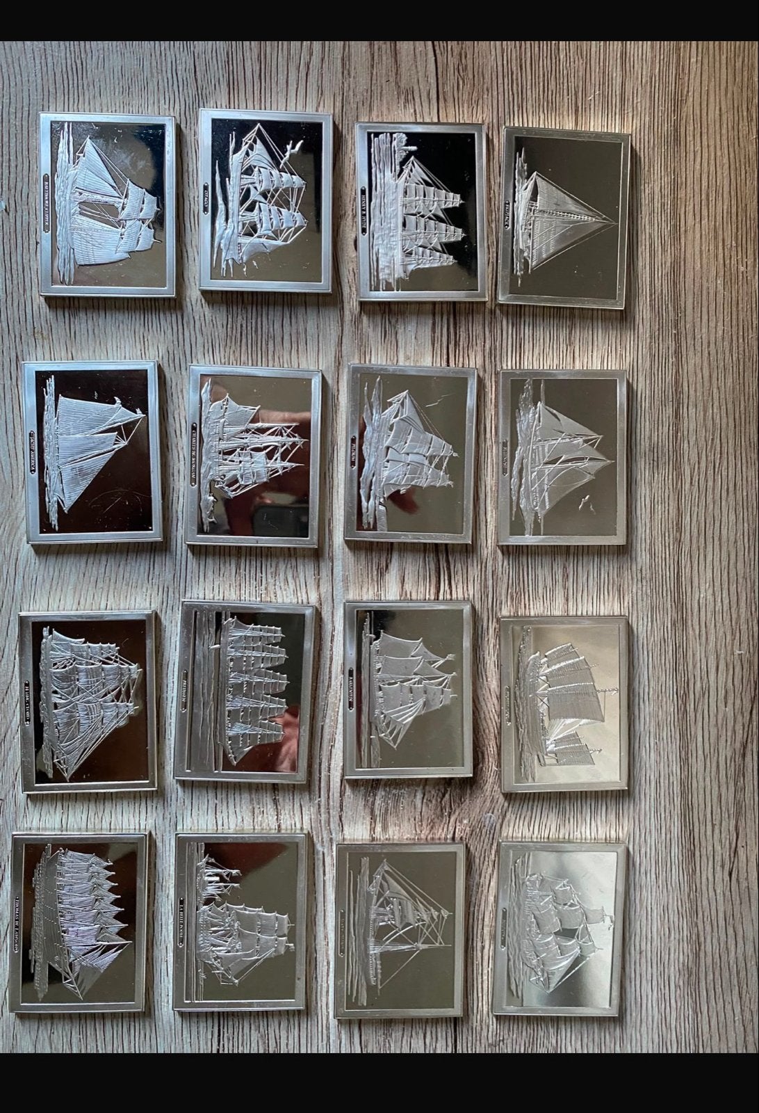 16x Zilver 925 Baar - Franklin Mint "De Mooiste Zeilschepen", Ophalen of Verzenden, Zilver, Buitenland