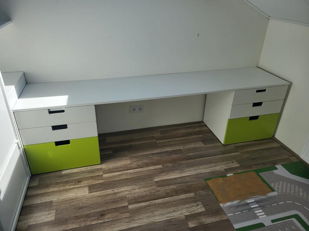 3 Ikea Stuva ladekasten met blad erop, Huis en Inrichting, Kasten | Ladekasten, Ophalen, Gebruikt, 3 of 4 laden, 200 cm of meer