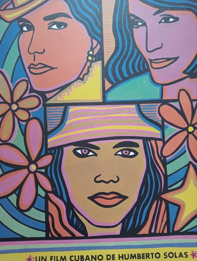 Lucia film affiche Cuba 1970 Pop Art, Ophalen of Verzenden, Gebruikt, A1 t/m A3, Film en Tv