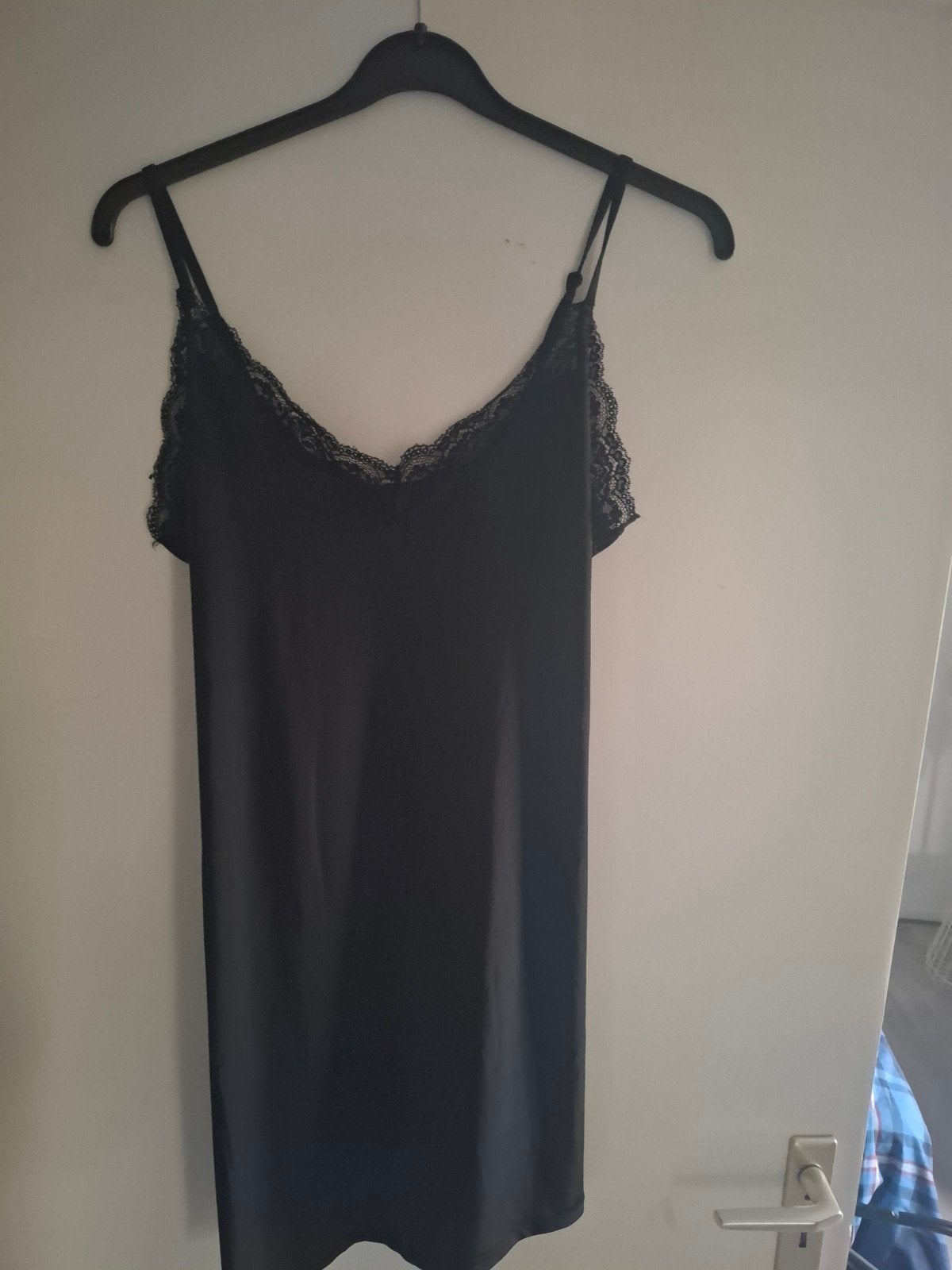 Hunkemöller nachthemd/onderjurk met Kant Maat L, Hunkemöller, Ophalen of Verzenden, Zwart