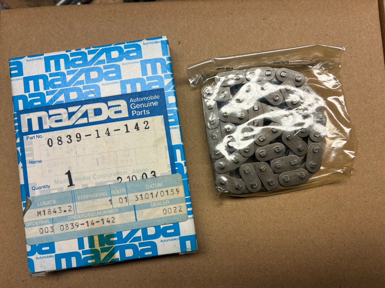 Mazda 12A/ early 13B oliepomp ketting 0839-14-142 old stock, Ophalen of Verzenden, Nieuw, Mazda