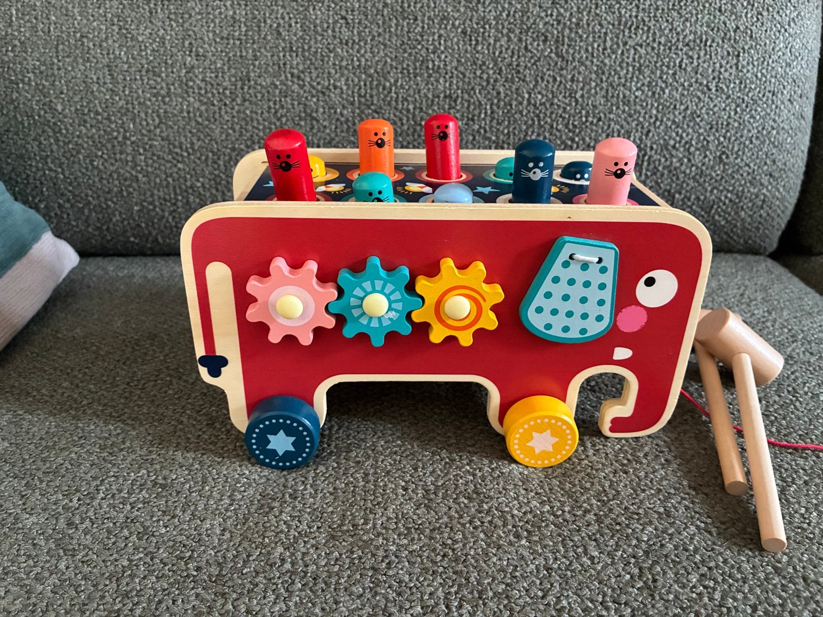 Houten hamerspel met 2 hamertjes - Zo goed als nieuw, Ophalen, Zo goed als nieuw, Overige typen