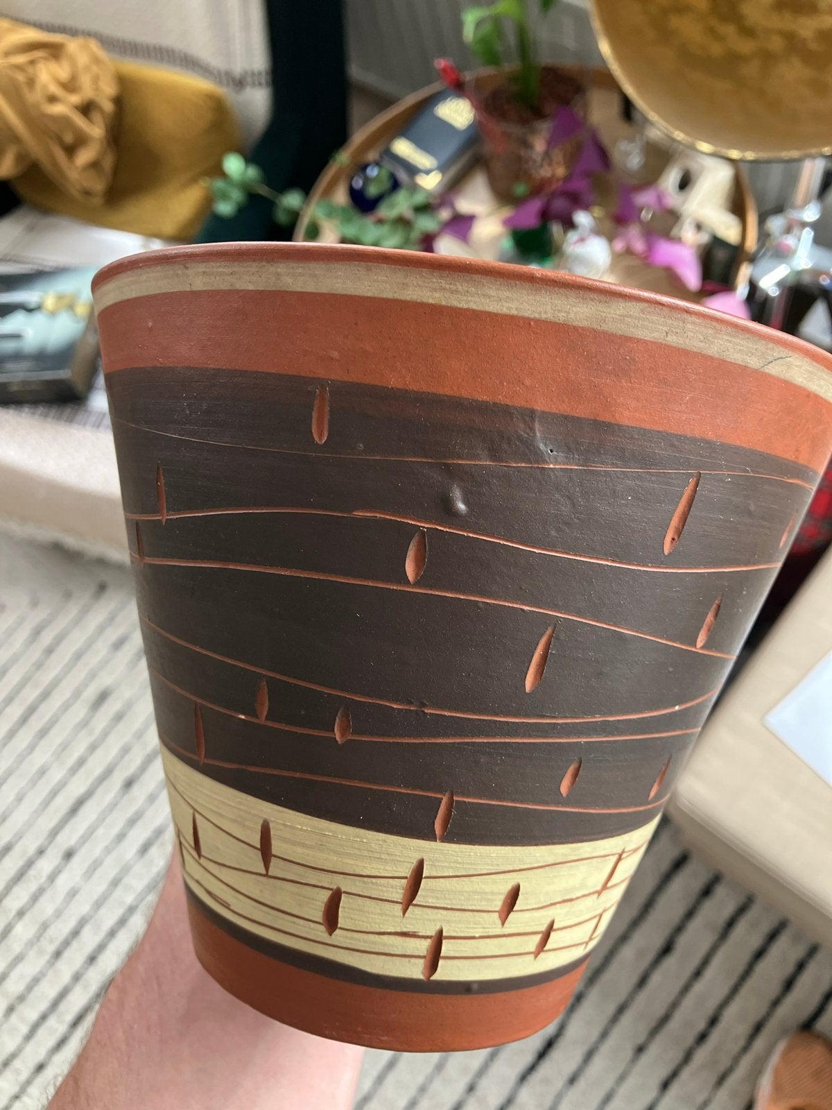 Prachtige Vintage West-Germany Bloempot (Dümler & Breiden), Tuin en Terras, Bloempotten, Rond, Binnen, Zo goed als nieuw, Minder dan 40 cm