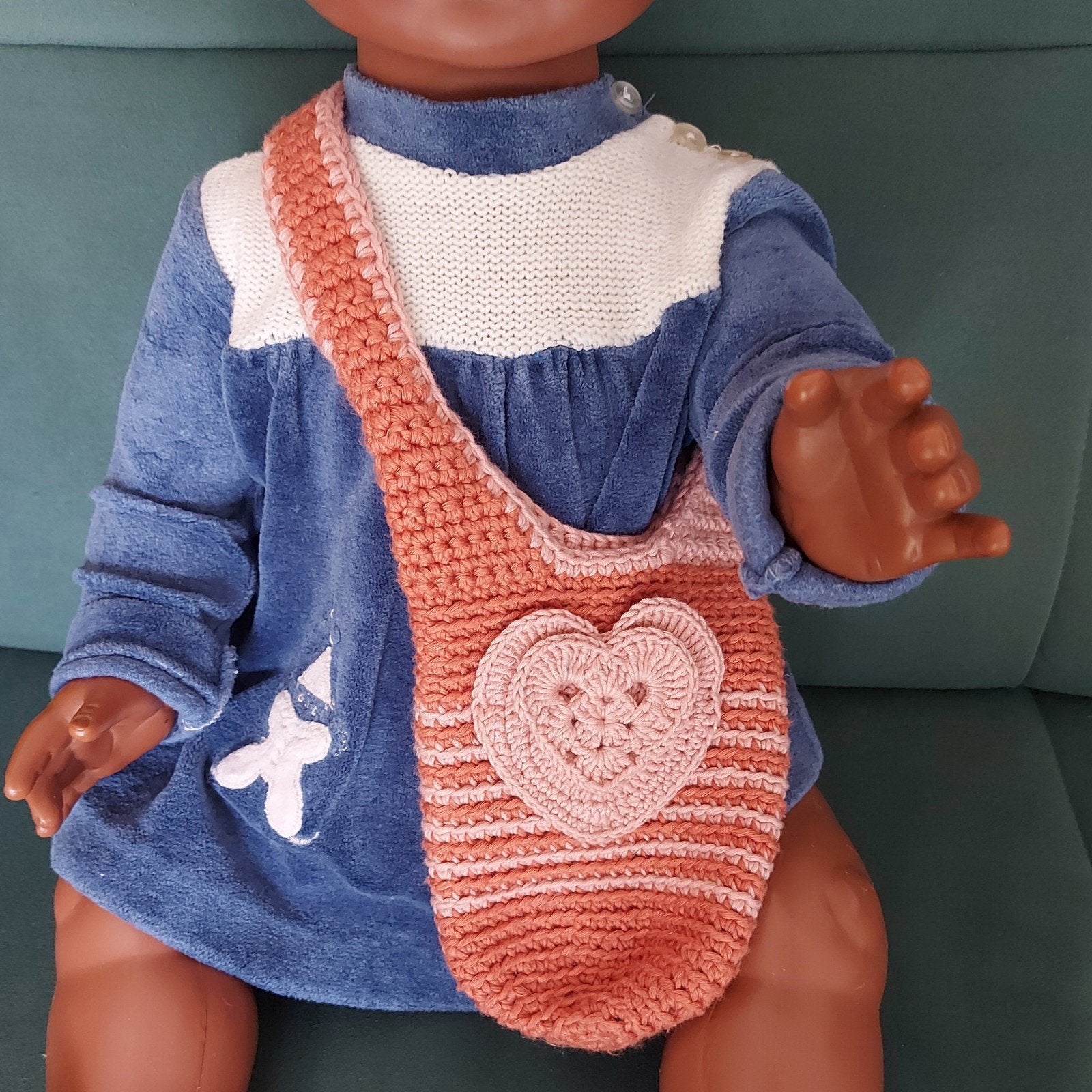 NIEUW! handgemaakt gehaakte roze tas voor babypop pop, Ophalen of Verzenden, Nieuw