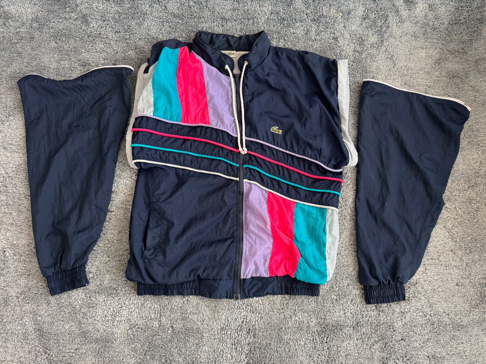 Vintage Chemise Lacoste Jacket (80s/90s) -Detachable Sleeves, Ophalen of Verzenden, Gedragen, Maat 42/44 (L), Blauw