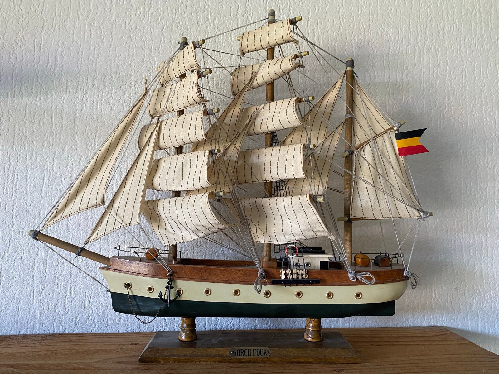 Houten scheepsmodel Gorch Fock, Hobby en Vrije tijd, Ophalen, Gebruikt, 1:50 tot 1:200, Overige merken