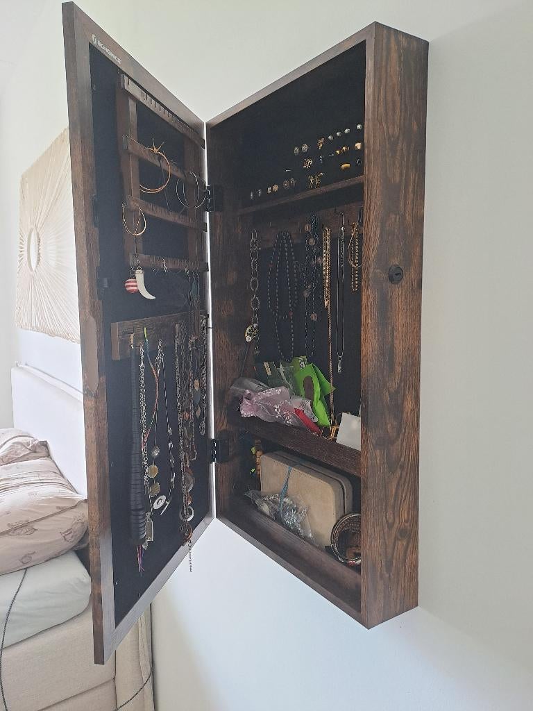 Sieraden wandkast spiegel, Ophalen, Minder dan 50 cm, Zo goed als nieuw, Minder dan 100 cm