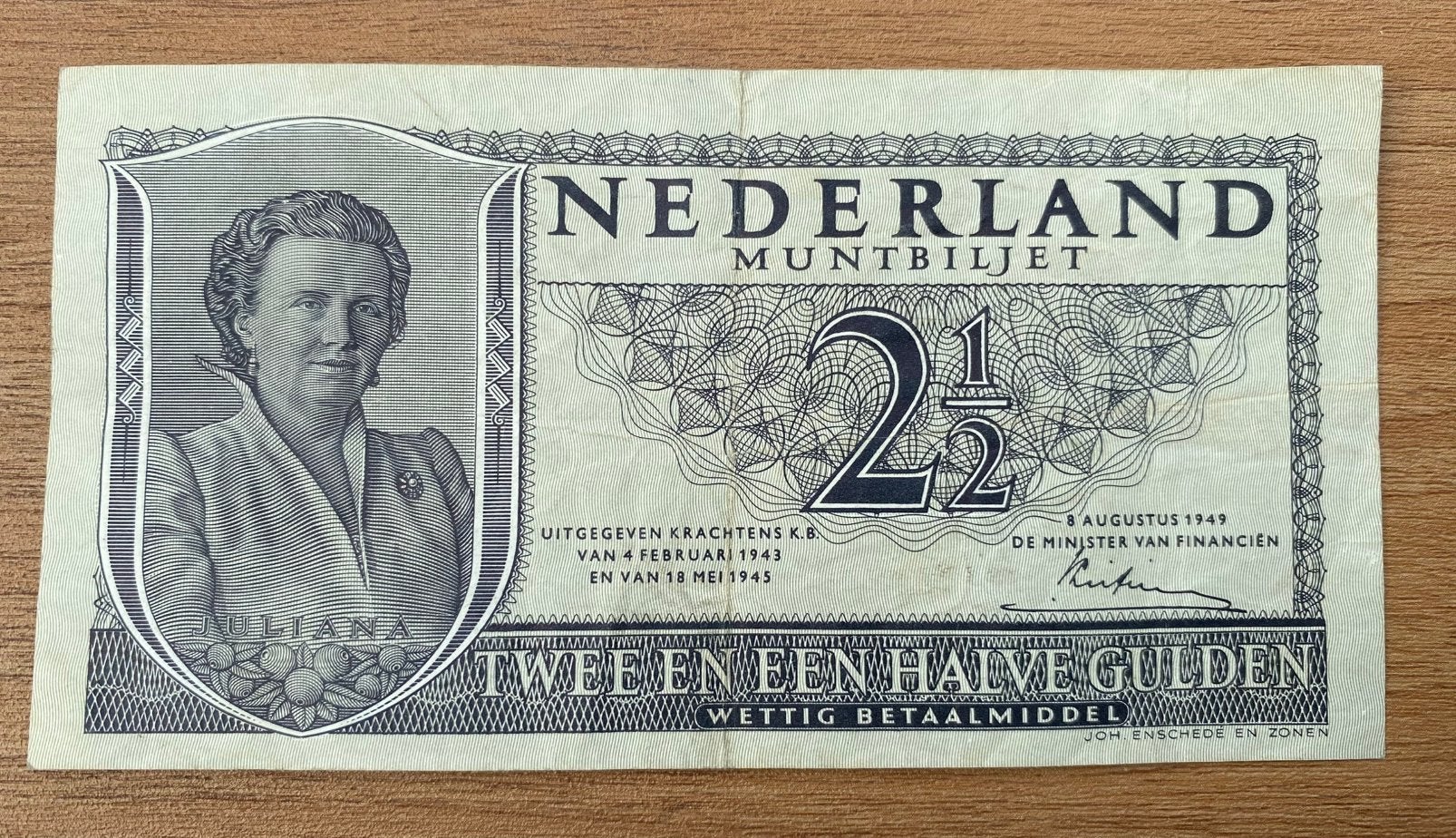 2 1/2 Gulden 1949., Postzegels en Munten, Bankbiljetten | Nederland, Ophalen of Verzenden, 2½ gulden, Los biljet