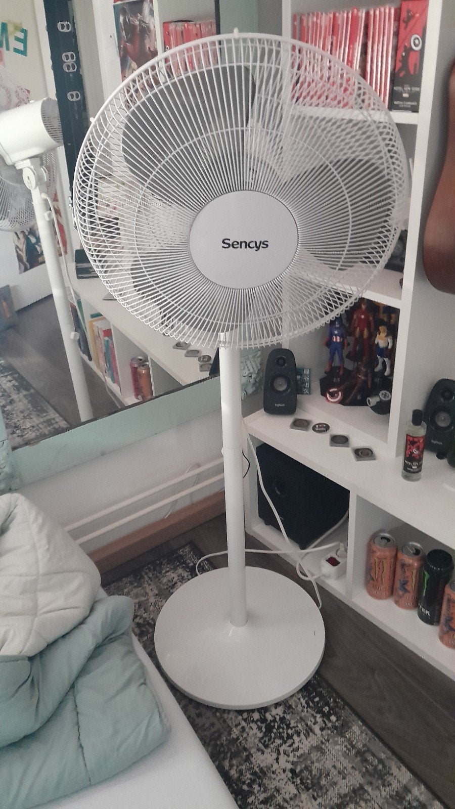 Sencys Statiefventilator - Wit, Zo goed als nieuw, Witgoed en Apparatuur, Ventilatoren, Zo goed als nieuw, Statiefventilator, Ophalen