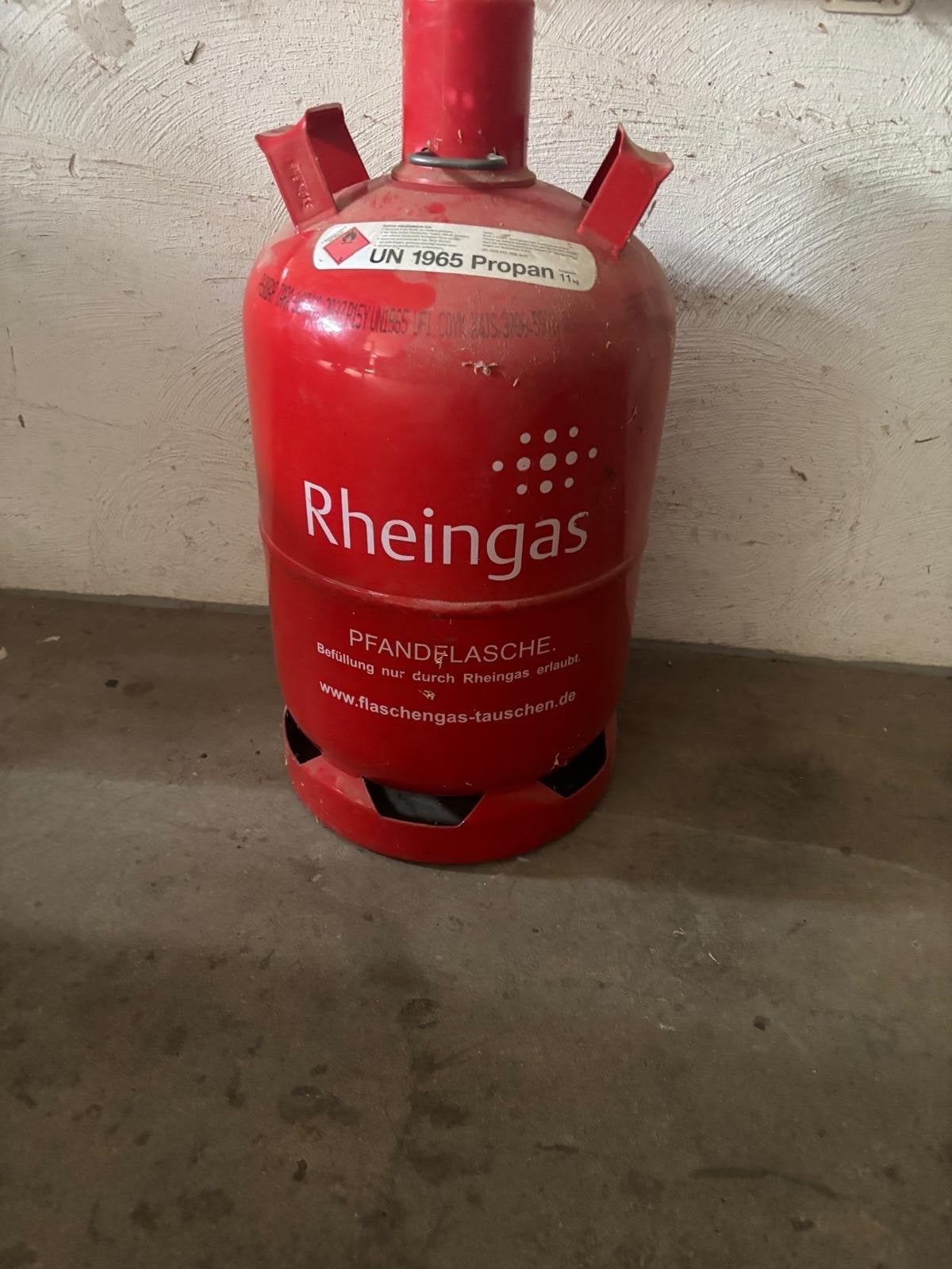Rheingas propaan gasfles (leeg), Ophalen, Gebruikt