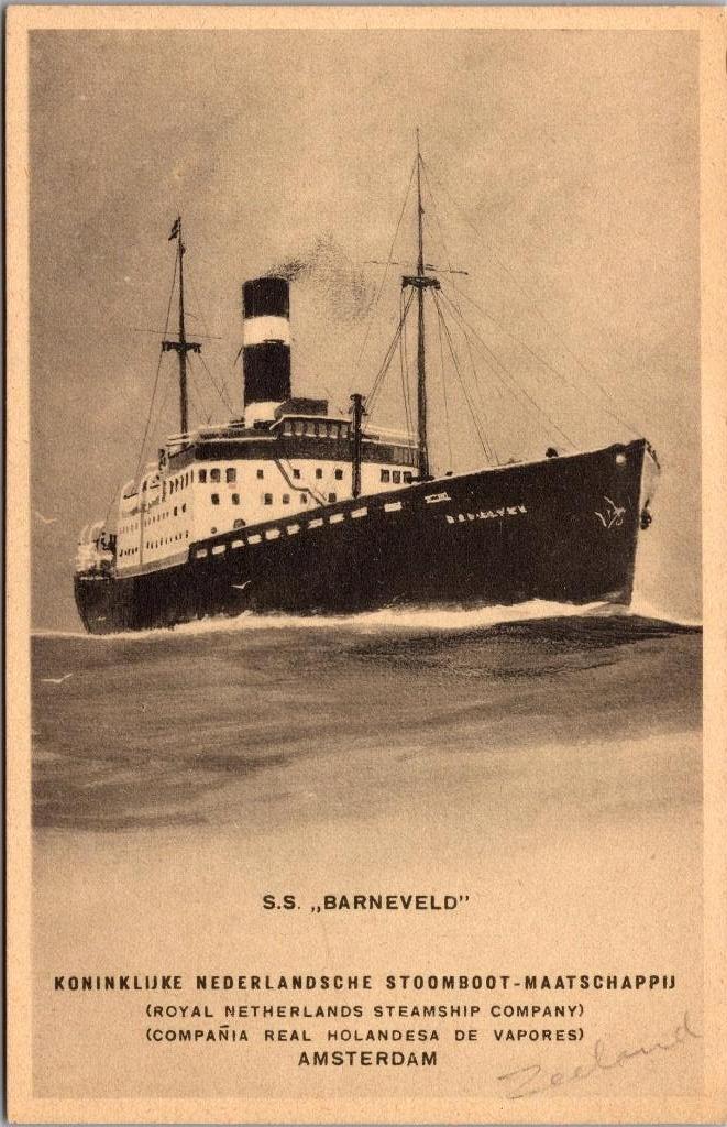 s.s. Barneveld | Stoomboot Maatschappij Amsterdam | Postcard, Verzenden, 1920 tot 1940, Ongelopen, Noord-Holland