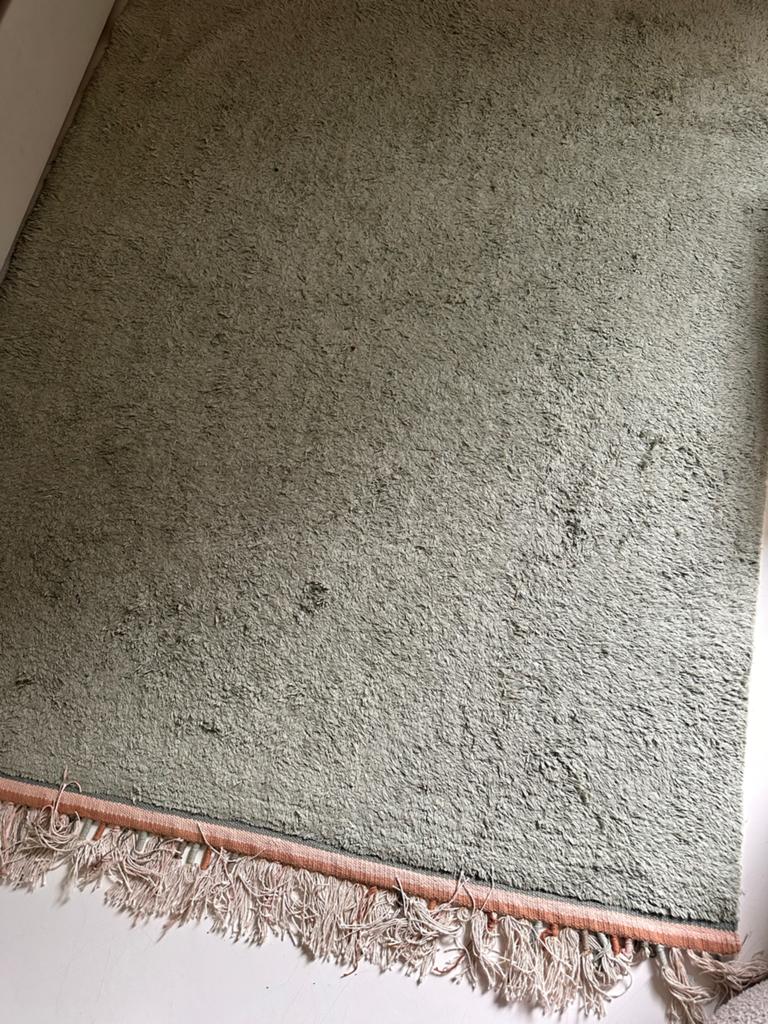 Tapis Petit Vloerkleed - Groen met Franjes 175x122cm, Gebruikt, 100 tot 150 cm, Rechthoekig, Groen