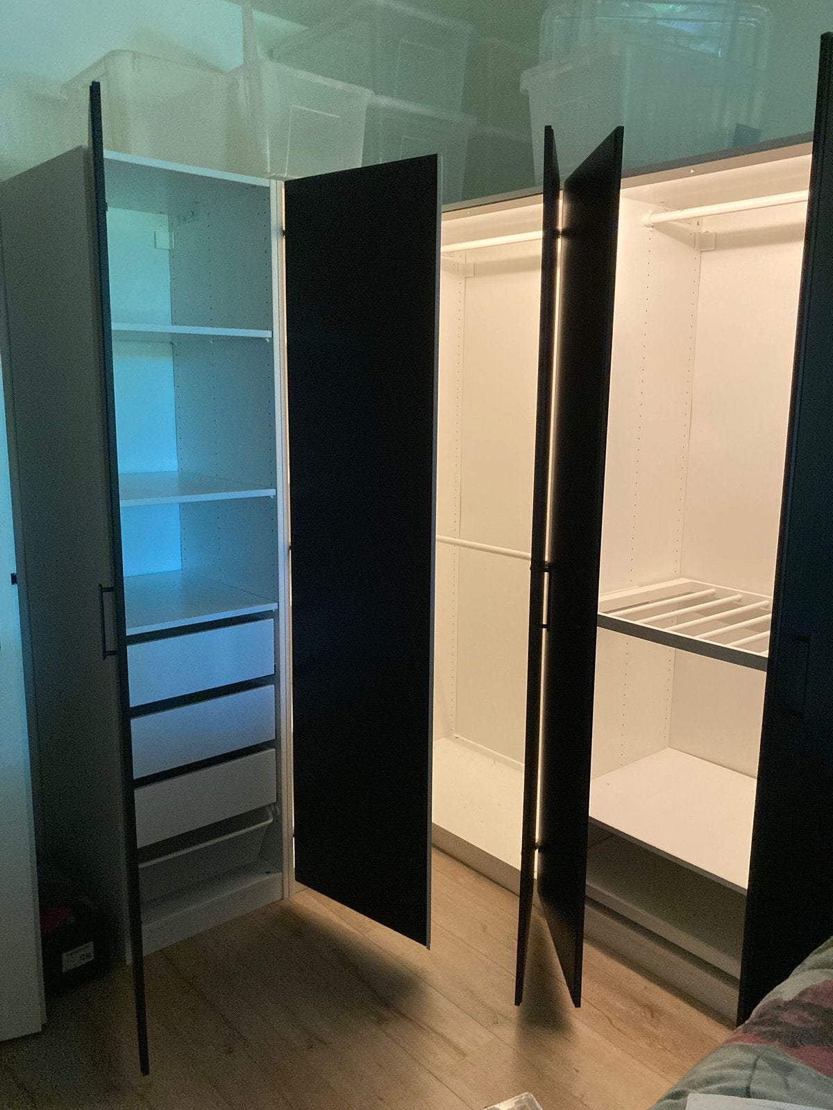 IKEA PAX Hoekkast zwart/wit 210x161x201 - Al gedemonteerd!, Ophalen, Zo goed als nieuw, 50 tot 75 cm, 200 cm of meer