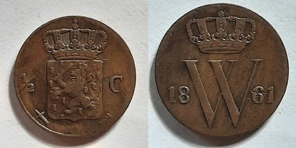 Halve cent 1861, Verzenden, Koning Willem III, Overige waardes