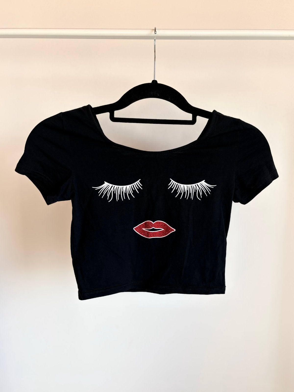 Zwarte crop top  - Maat M (past ook S), Maat 38/40 (M), Zwart, Nieuw, Ophalen of Verzenden