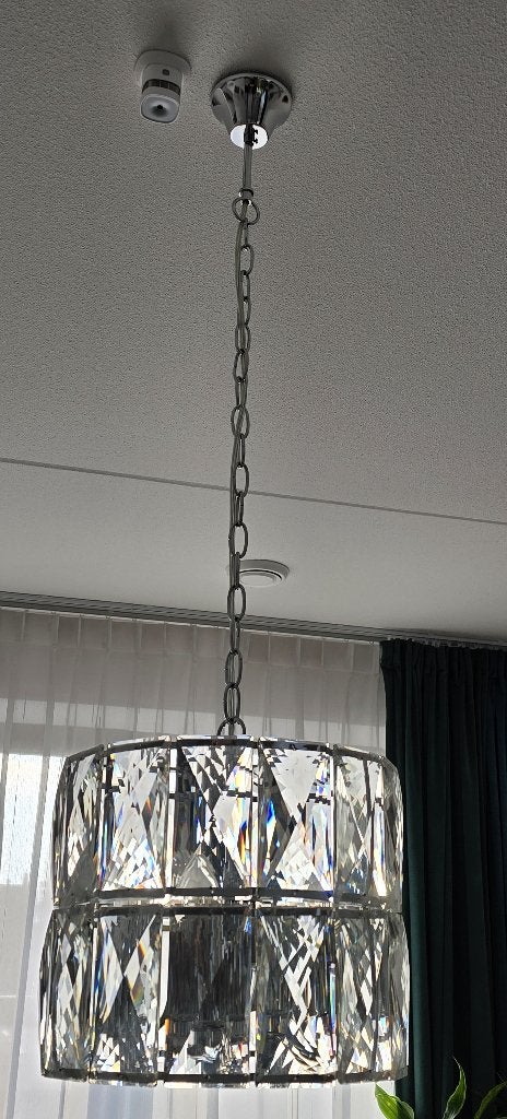 Kuster Kristal hanglamp 4-arms doorsnee 29 cm hoogte 24 cm, Ophalen, Zo goed als nieuw, Glas, Modern