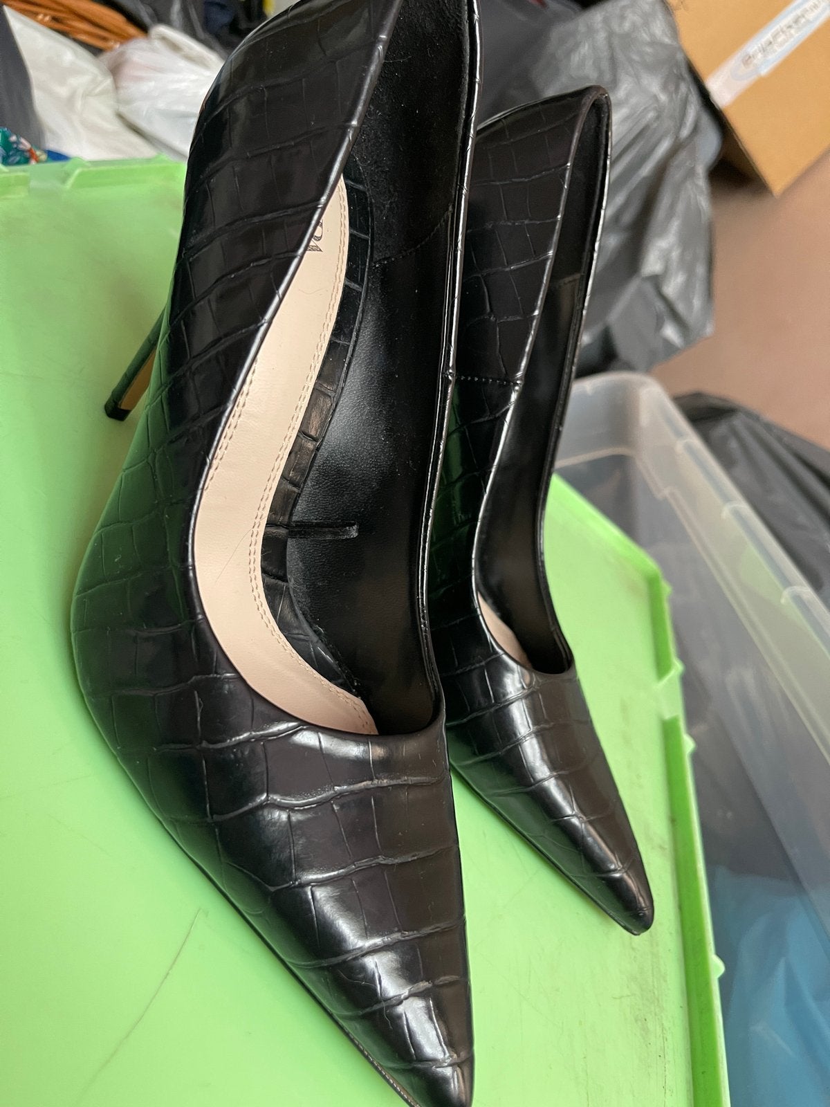 Nieuw Zwarte Zara pumps met krokodillenprint, maat 39, Ophalen of Verzenden, Zo goed als nieuw, Zwart, Pumps