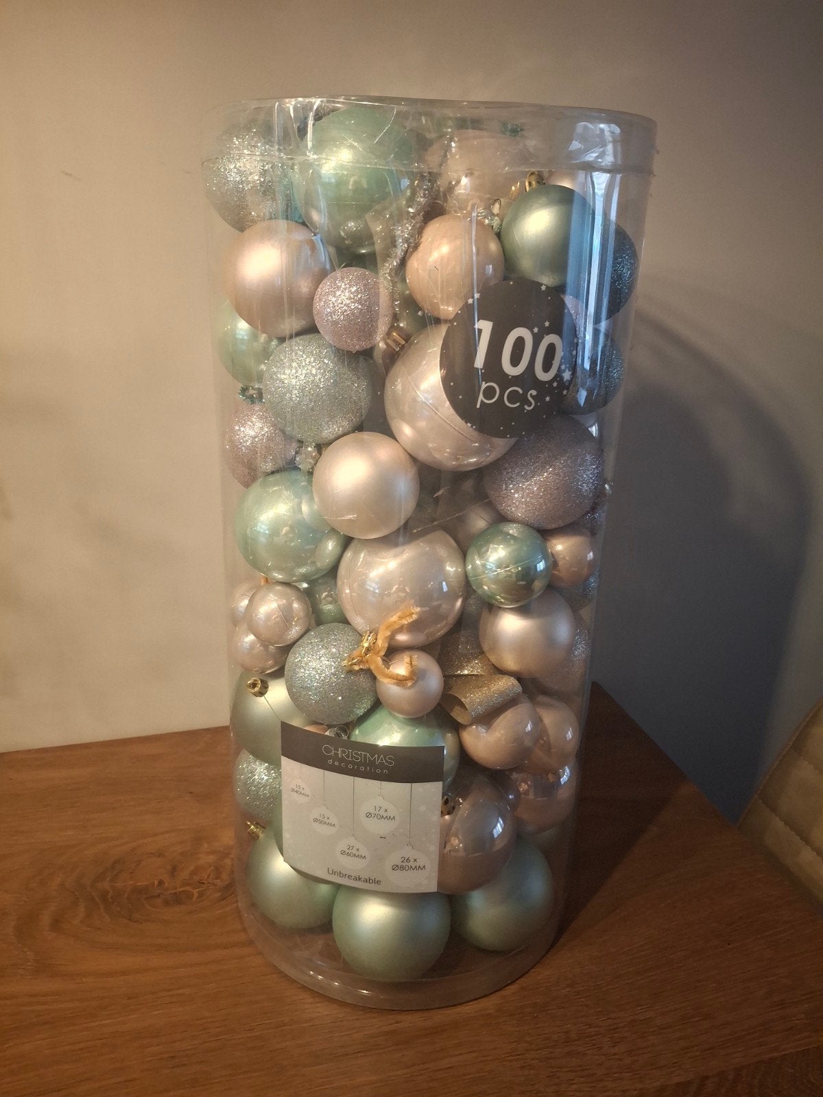 kerstballen pastel kleuren, Ophalen, Zo goed als nieuw