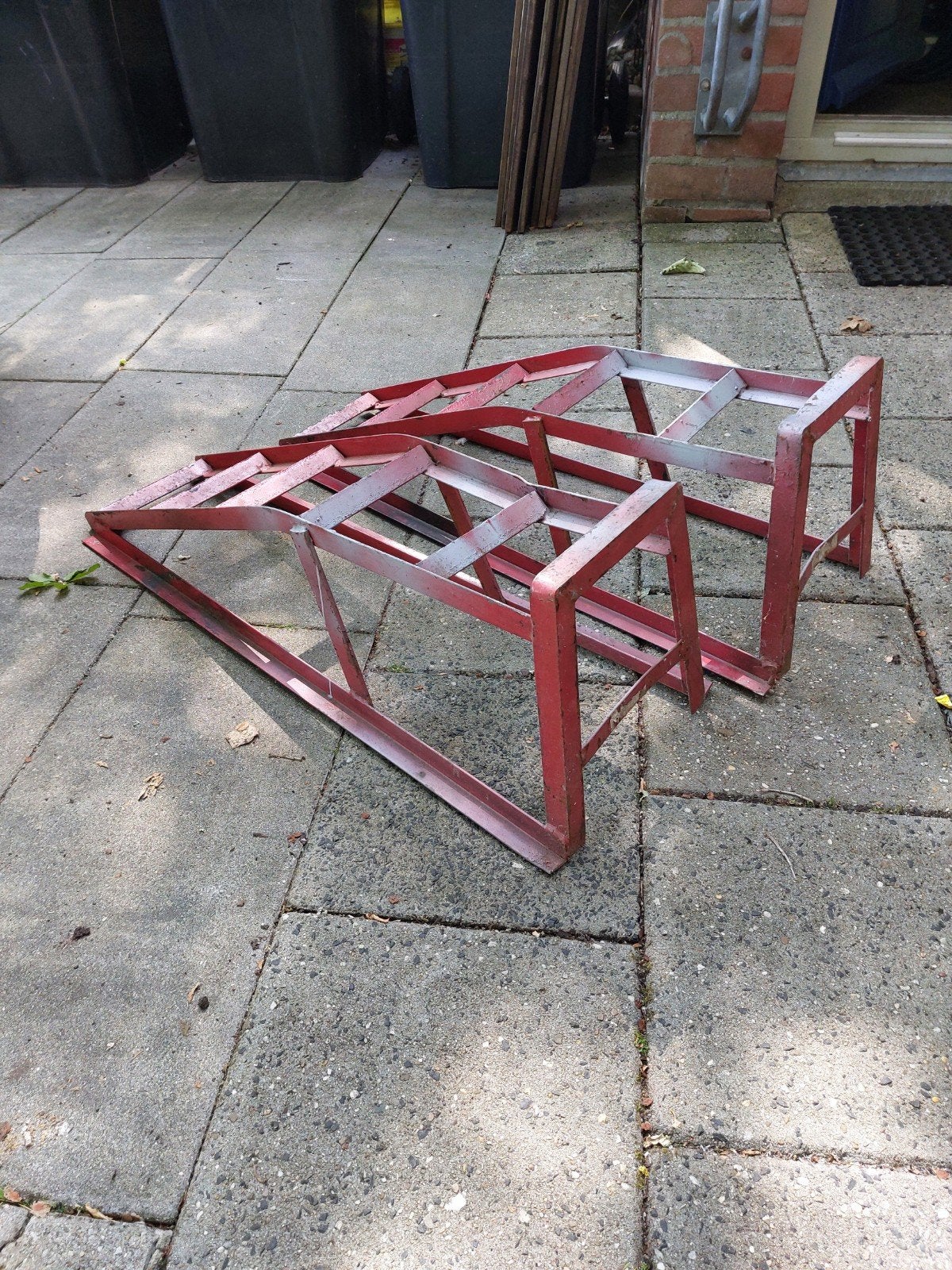 Set van 2 stevige oprijblokken / kriksteunen, Ophalen, Gebruikt, Manueel, Garagekrik
