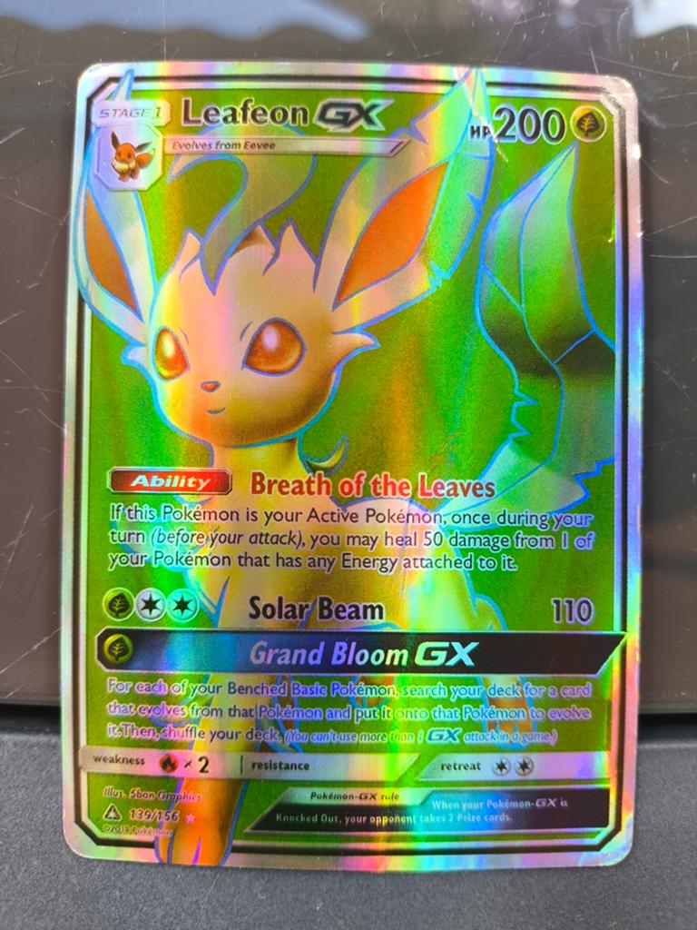 Leafeon GX Pokémon Kaart - Full Art Foil, Hobby en Vrije tijd, Verzamelkaartspellen | Pokémon, Ophalen of Verzenden, Zo goed als nieuw