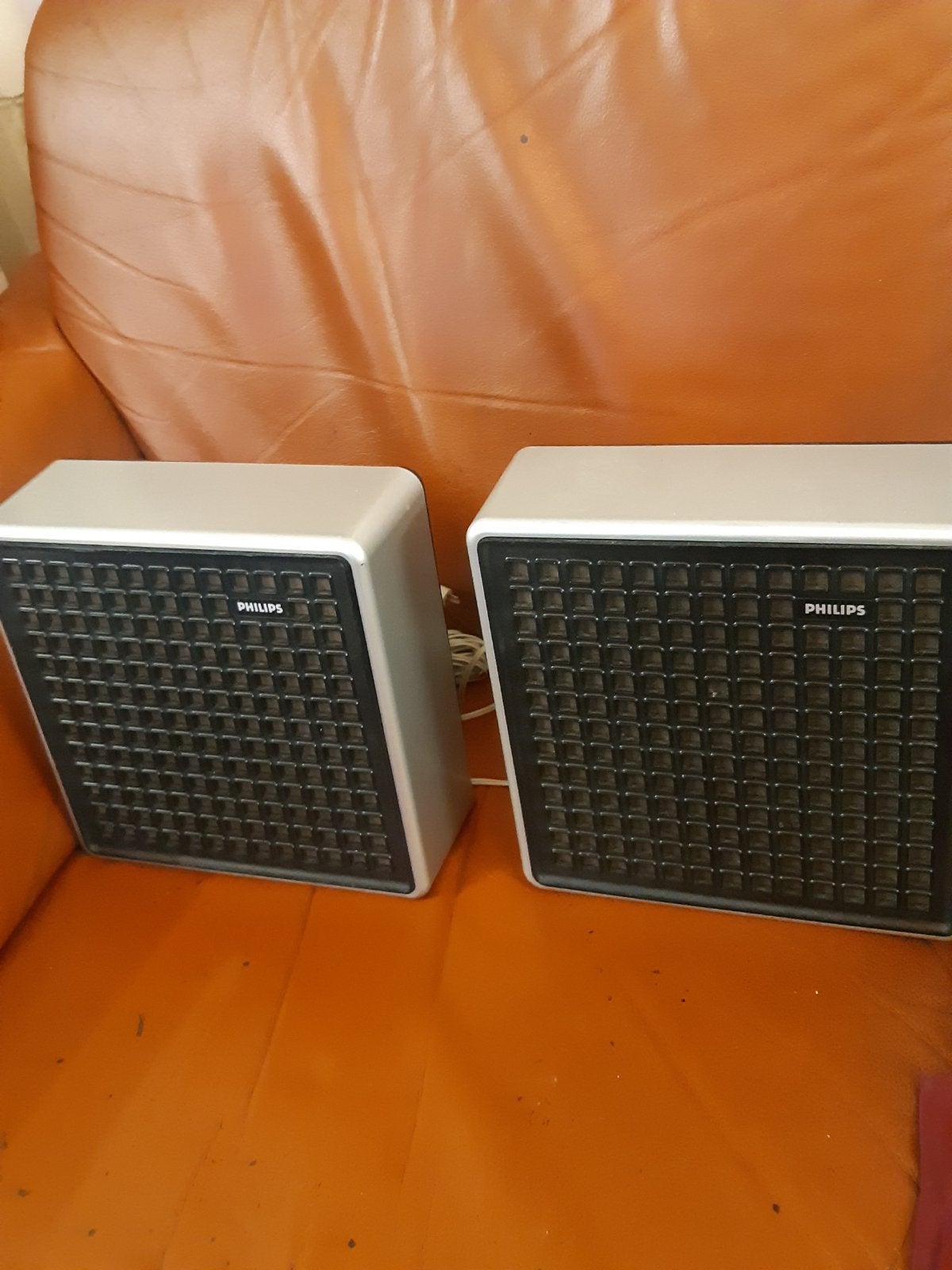 Vintage Philips speakers 22x22 cm, Audio, Tv en Foto, Ophalen, Stereo speakers, Philips, Gebruikt