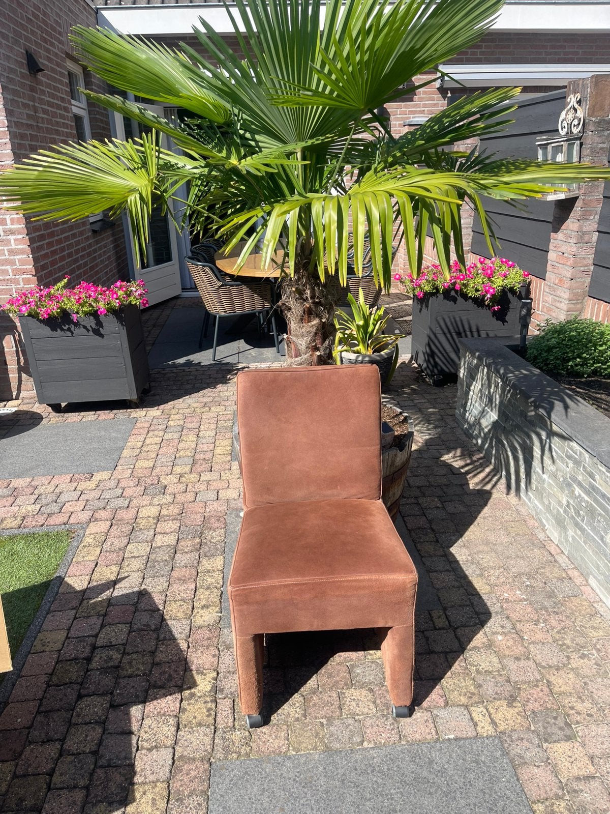 Eetkamerstoelen 6 stuks, Ophalen, Bruin, Leer, Zo goed als nieuw