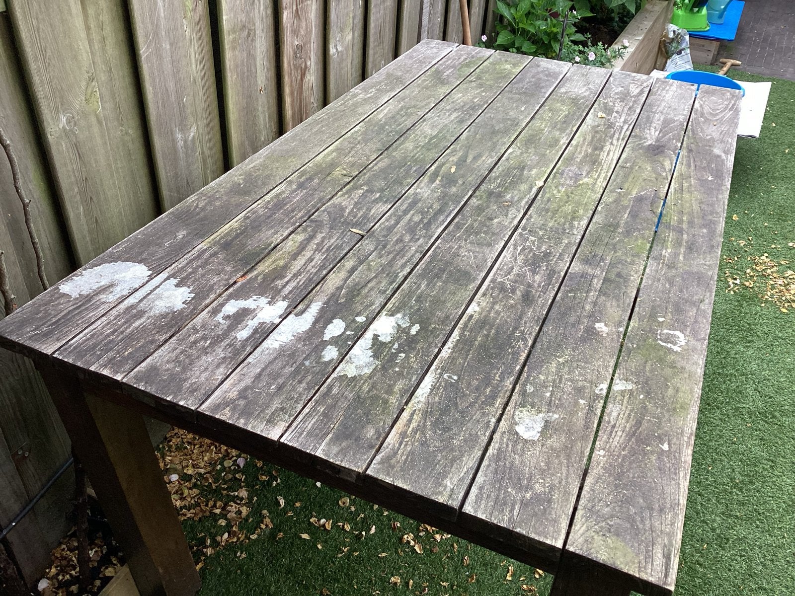Stevige houten tuintafel van Mondial Living maten 160 x 90, Ophalen of Verzenden, Gebruikt, Rechthoekig, Hout