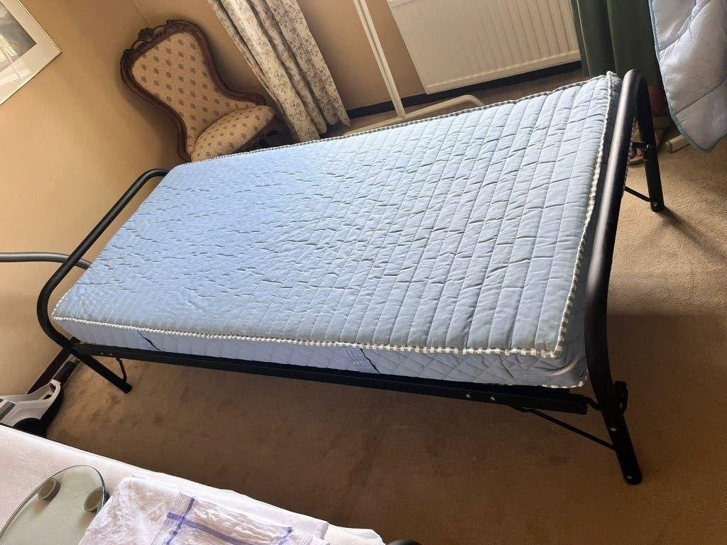 Dico Onderschuifbed 90 x 200 met matras, Ophalen, 90 cm, Eenpersoons, Zwart