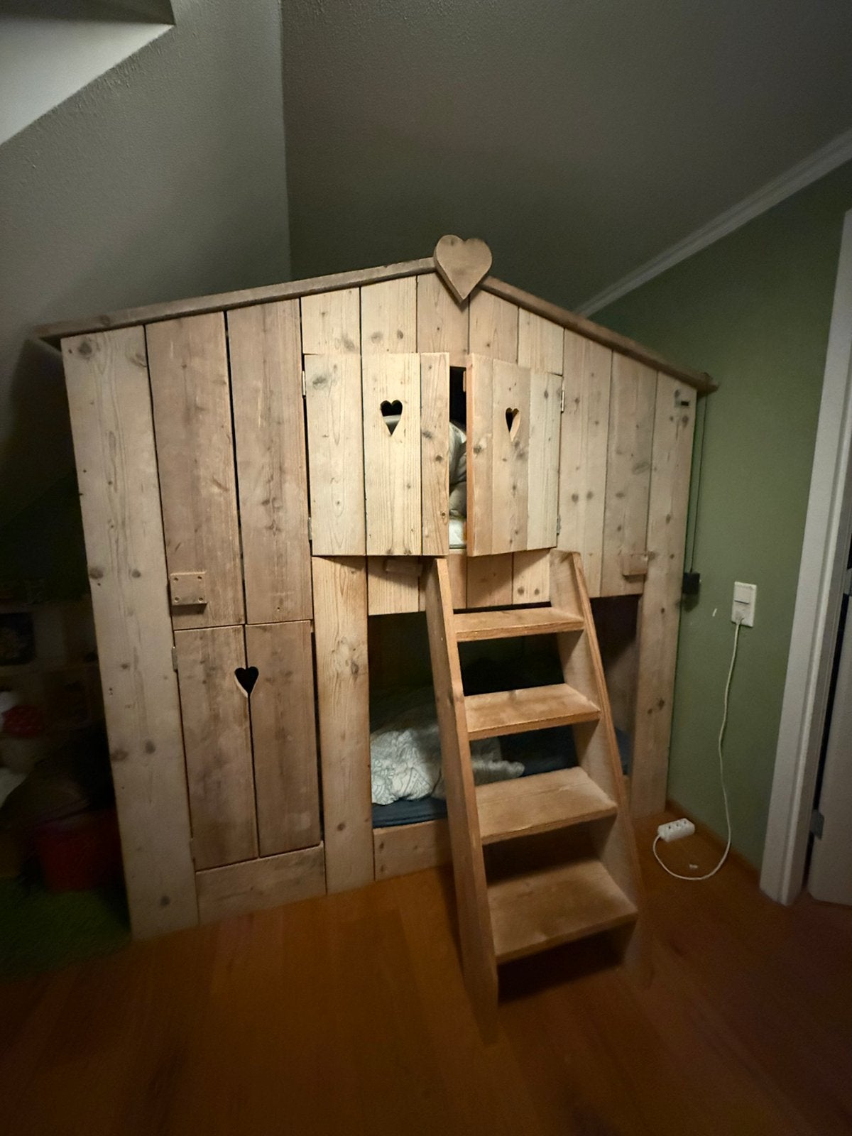 Stijgerhouten Huisje Stapelbed van Zomerzoen!, Ophalen, Gebruikt, Hoogslaper
