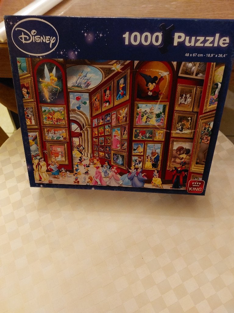 puzzel 1000 st.,wanden met schilderijen Disney figuren, KING, Ophalen of Verzenden, 500 t/m 1500 stukjes, Zo goed als nieuw, Legpuzzel