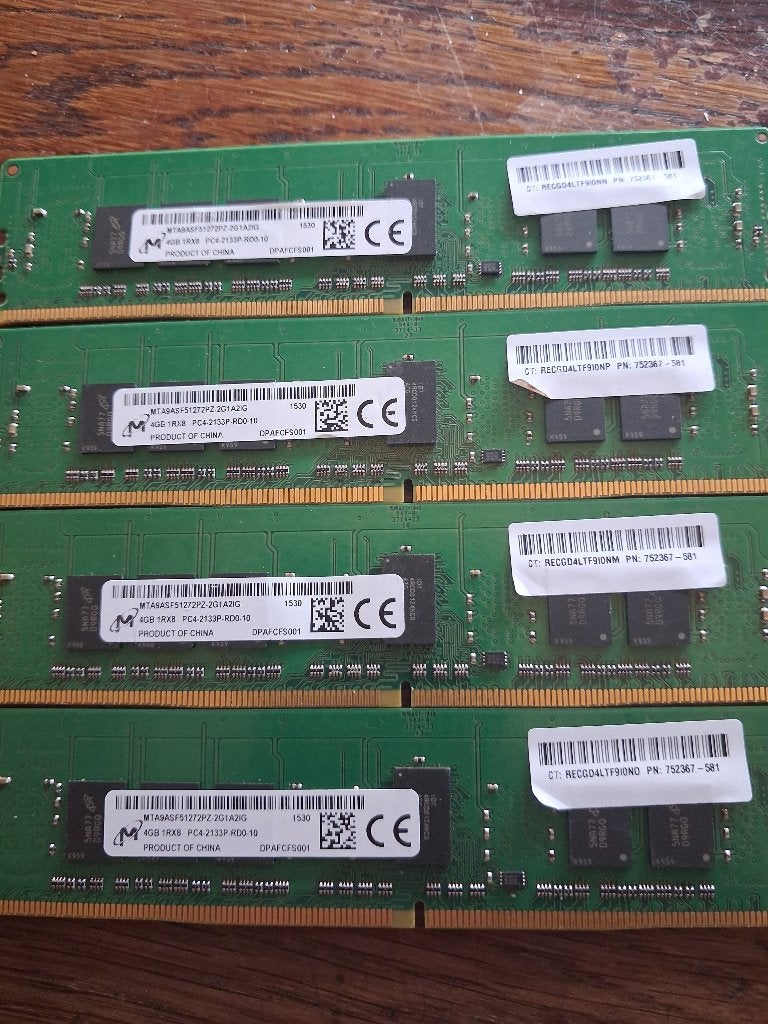 4 x 8 gb 2133 mhz ECC geheugen, Computers en Software, RAM geheugen, Gebruikt, 32 GB, Server, DDR4