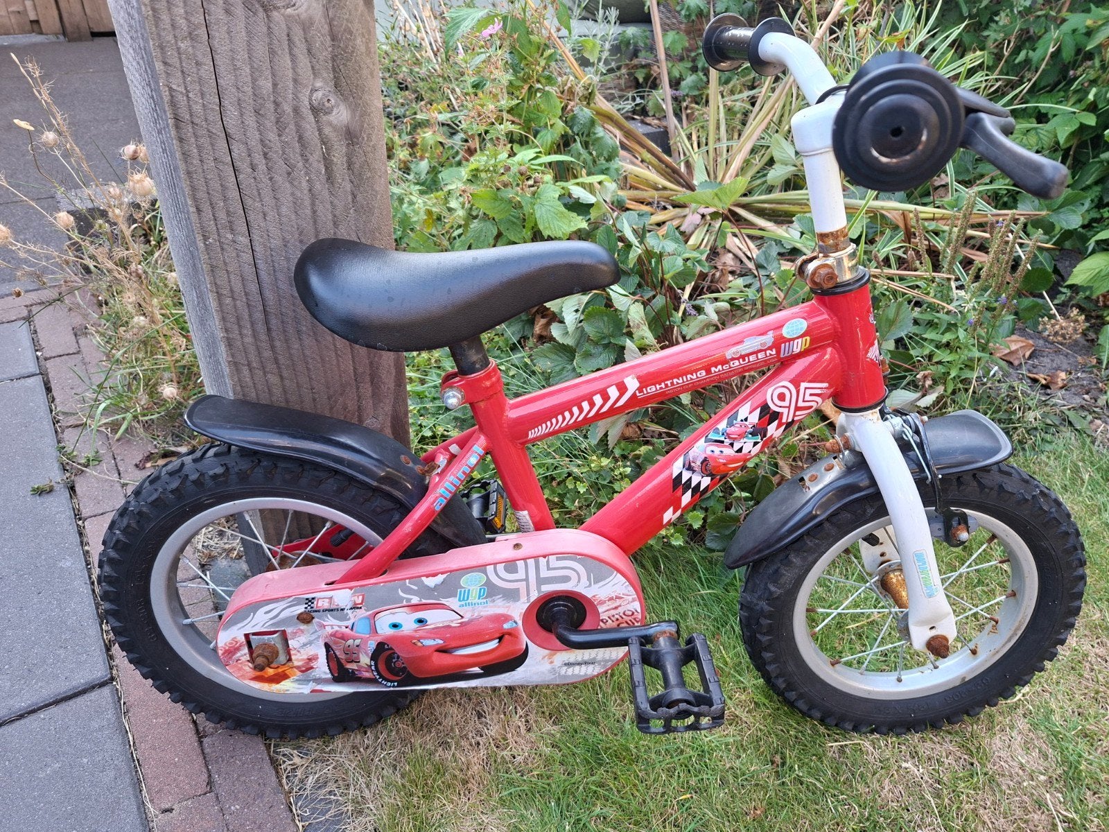 Kinderfiets cars 12.5 inch., Terugtraprem, Gebruikt, Minder dan 16 inch, Disney Cars