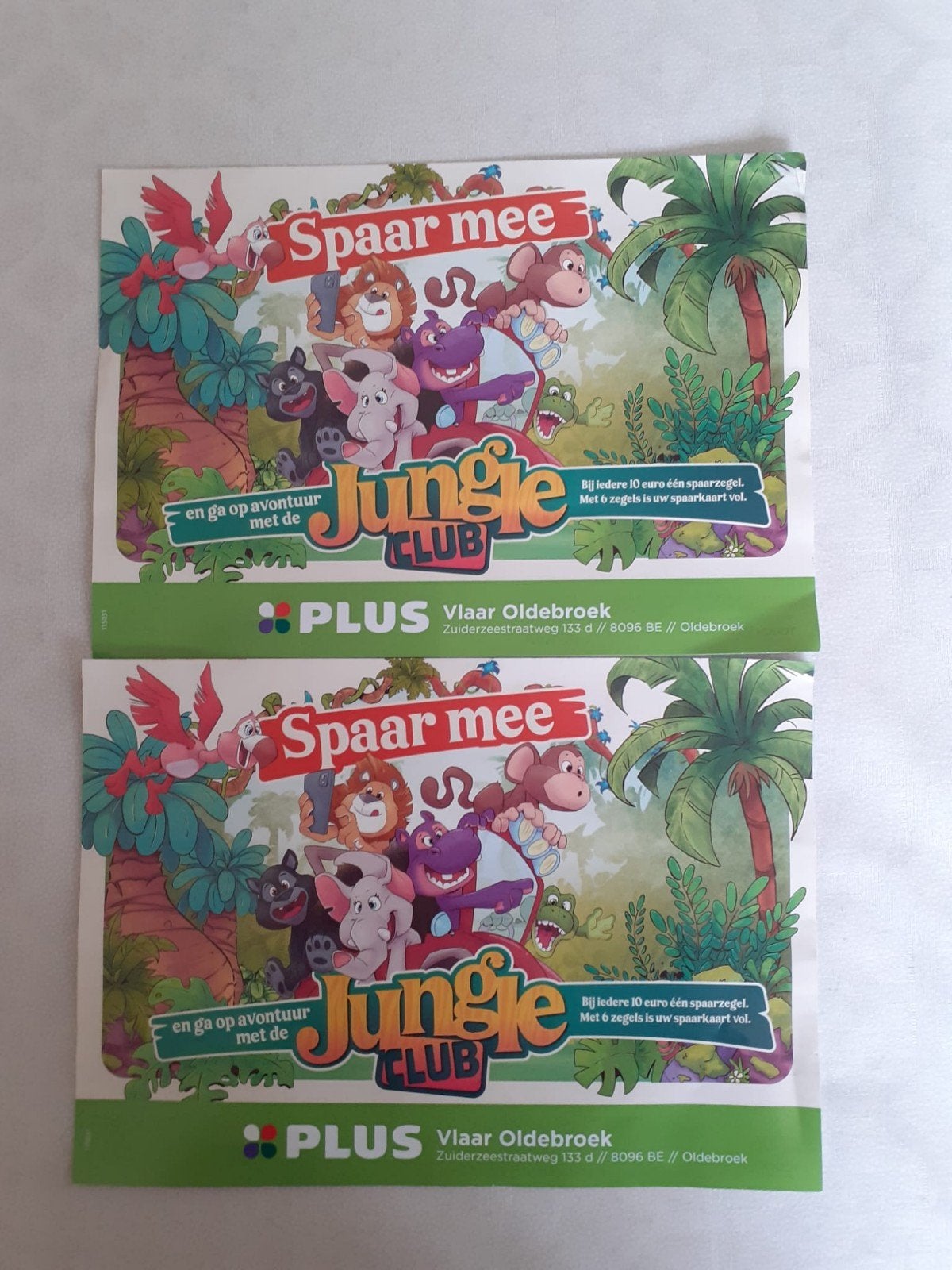 Jungle Club spaarzegels PLUS Vlaar Oldebroek, Verzamelen, Supermarktacties, Plus, Ophalen of Verzenden